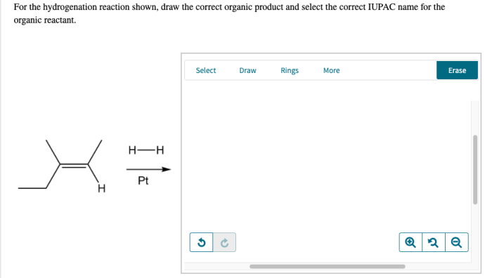 Draw the correct organic product for the reaction shown