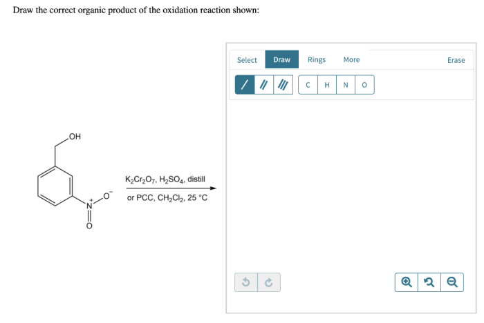 Draw the correct organic product for the reaction shown