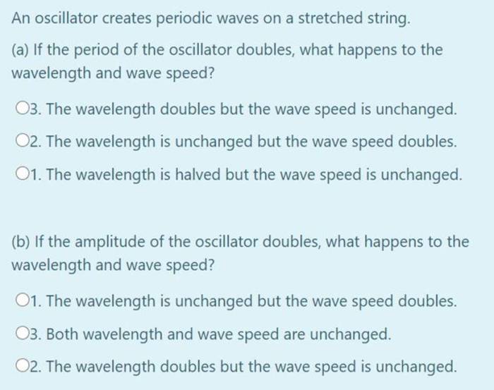 An oscillator creates periodic waves on a stretched string.